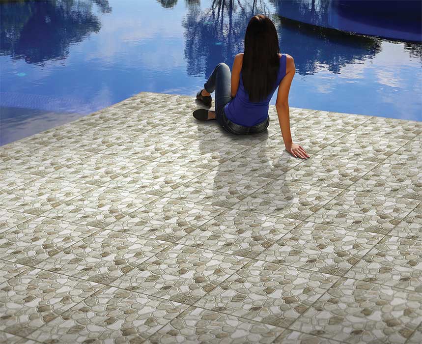 Anti-slip floor tiles 