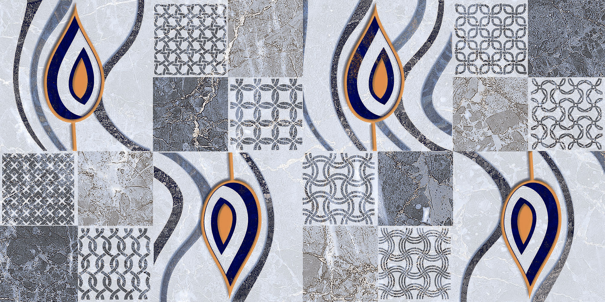 Grey Travertine Decor Polished